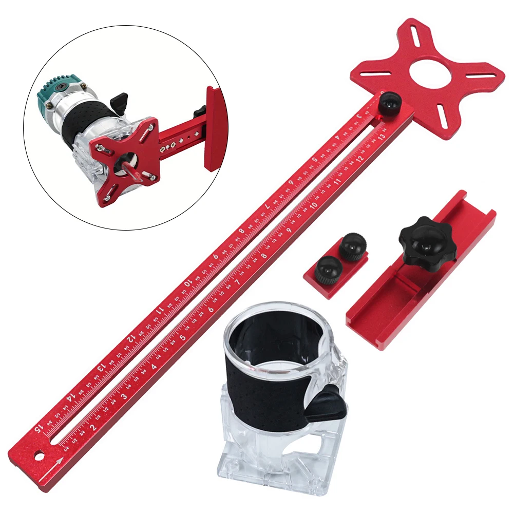 Multifunctional Cabinet Hardware Clamp And Router Guide 4 In 1 Router Milling Slot Bracket Router Circle Cutting Jig Tool Access