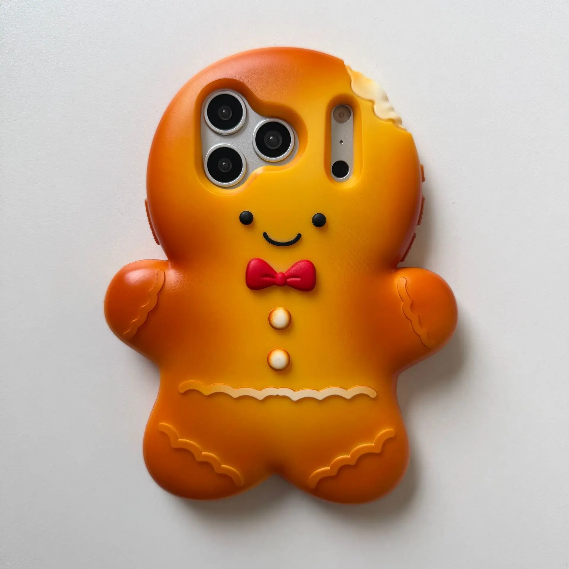 

3D Cartoon Christmas Gingerbread man Phone Case For iPhone 13 12 11 14 15 17 Pro Max 16 Plus Air Silicone Cover