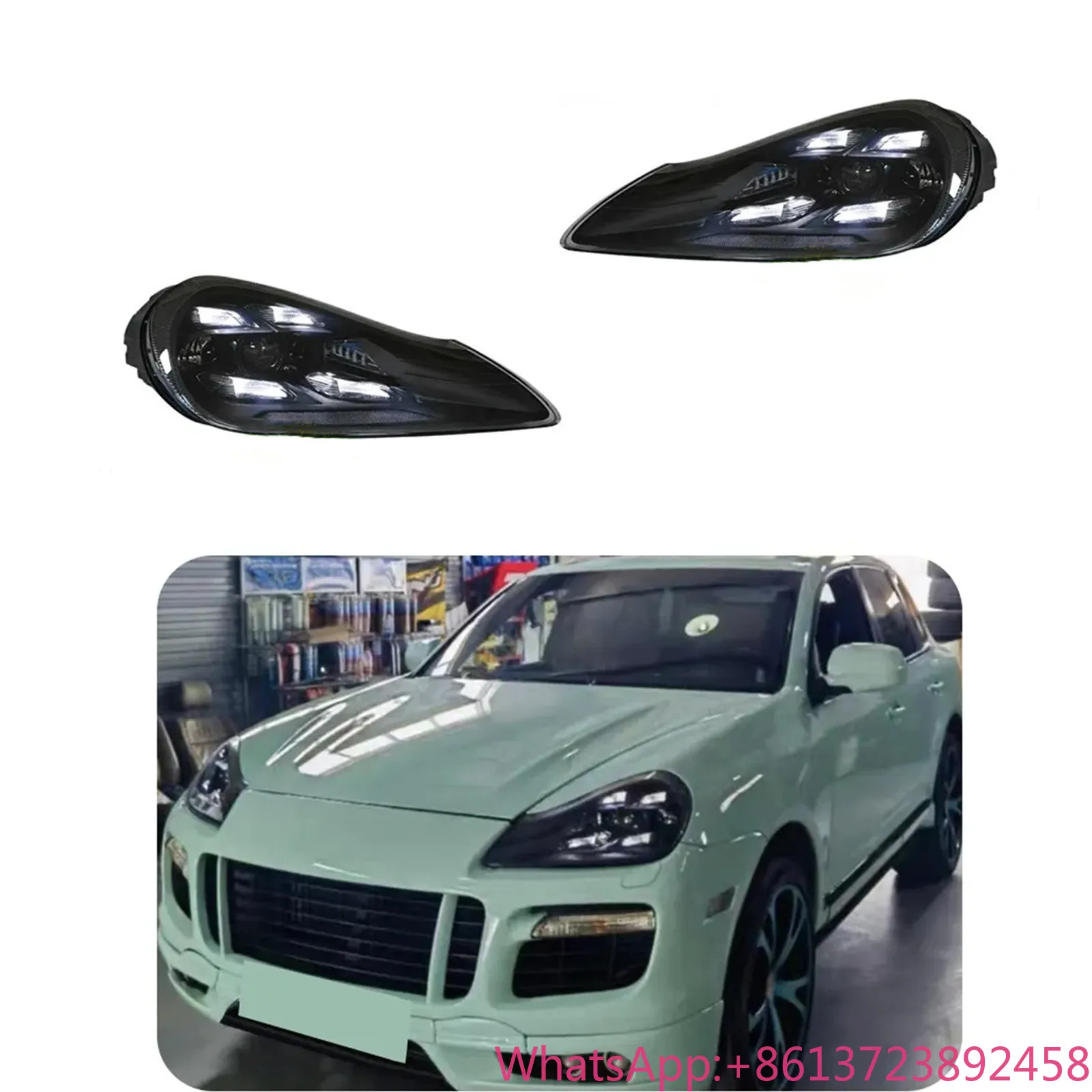 

2023 Style Matrix LED Headlight Assembly Upgrade for Porsche Cayenne 957 2007-2010 Car Front Lamps Daytime Running Lights