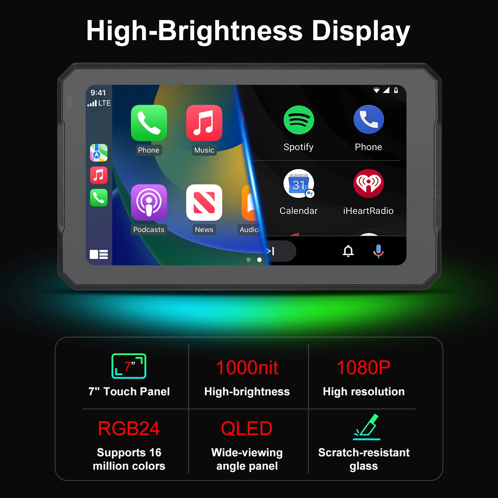 For BMW S1000 M1000 R1200 R1250GS XR ADV Touch Outdoor Waterproof Sunsceen Portable Motorcycle Navigator CarPlay Android Auto