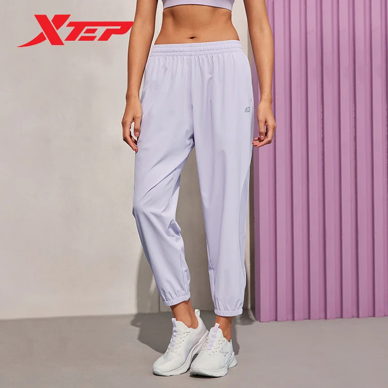 Xtep Woven Cropped Pants For Women 2024 Summer Sporty Women\'s Sweatpants Comfortable Training Outdoor Bottoms 876228690047