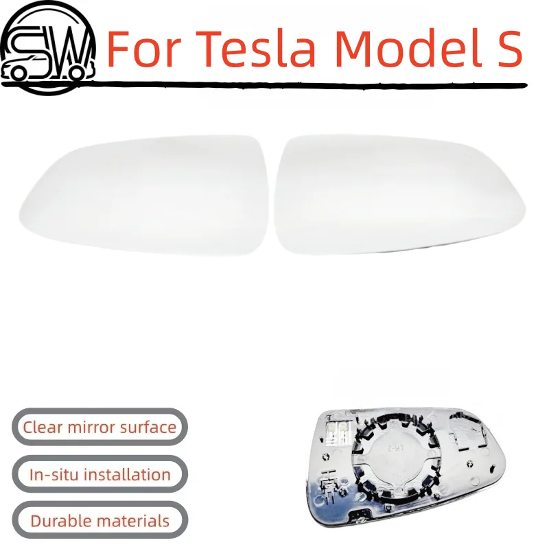 For Tesla Model S Rear View Mirror Lens Anti-Reflective Mirror Glass Heating.