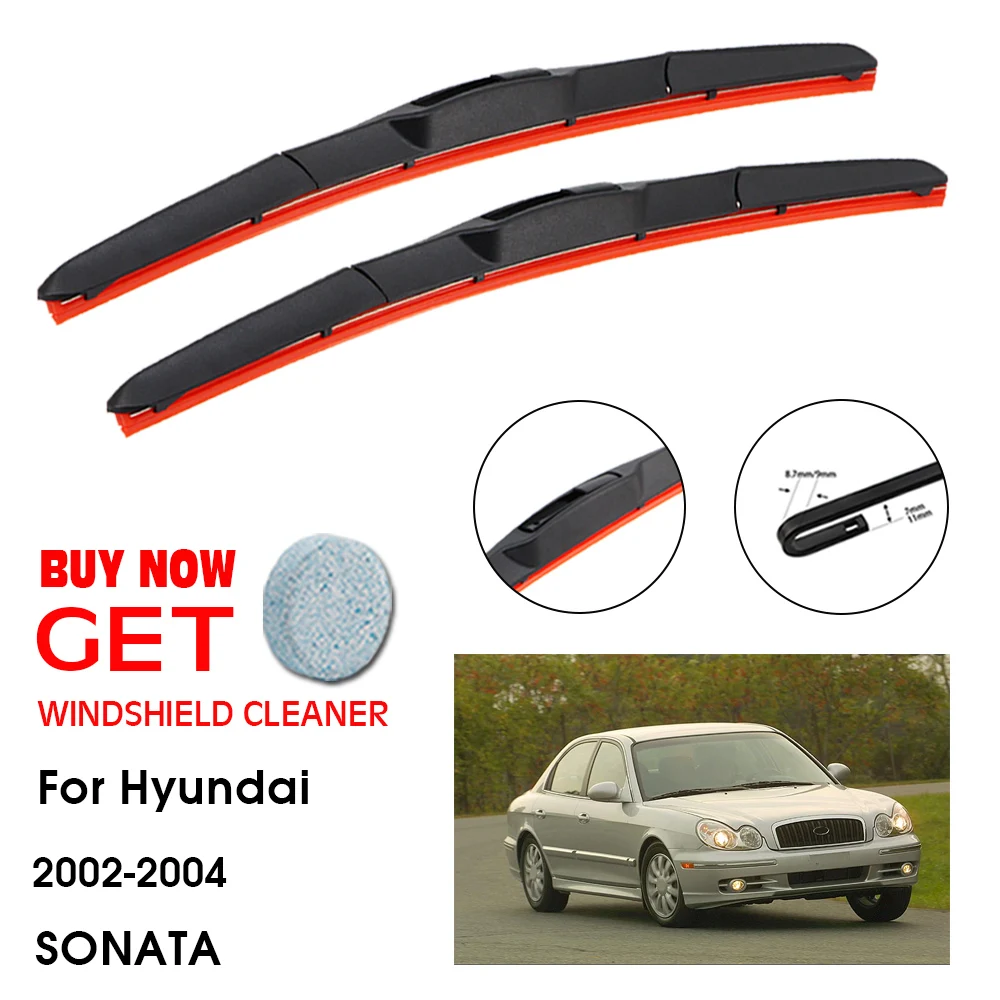 

Car Wiper For Hyundai SONATA 22"+22" 2002-2004 Front Window Washer Windscreen Windshield Silica Gel Wiper Blades Accessorie