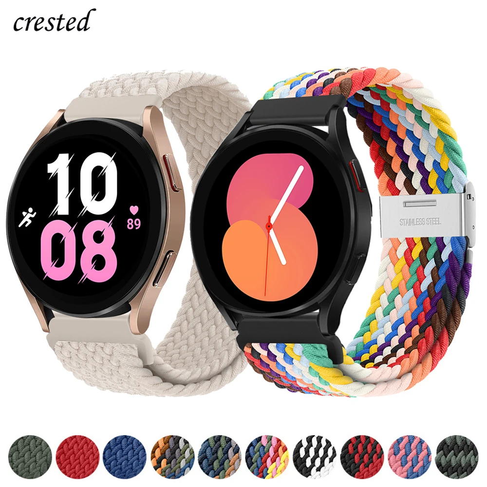 20/22mm Band für Samsung Galaxy Uhr 5 Pro/4/Classic/5/46mm/42mm/Aktiv 2 geflochtenes elastisches Armband Huawei GT/2/GT2/3 Pro Armband