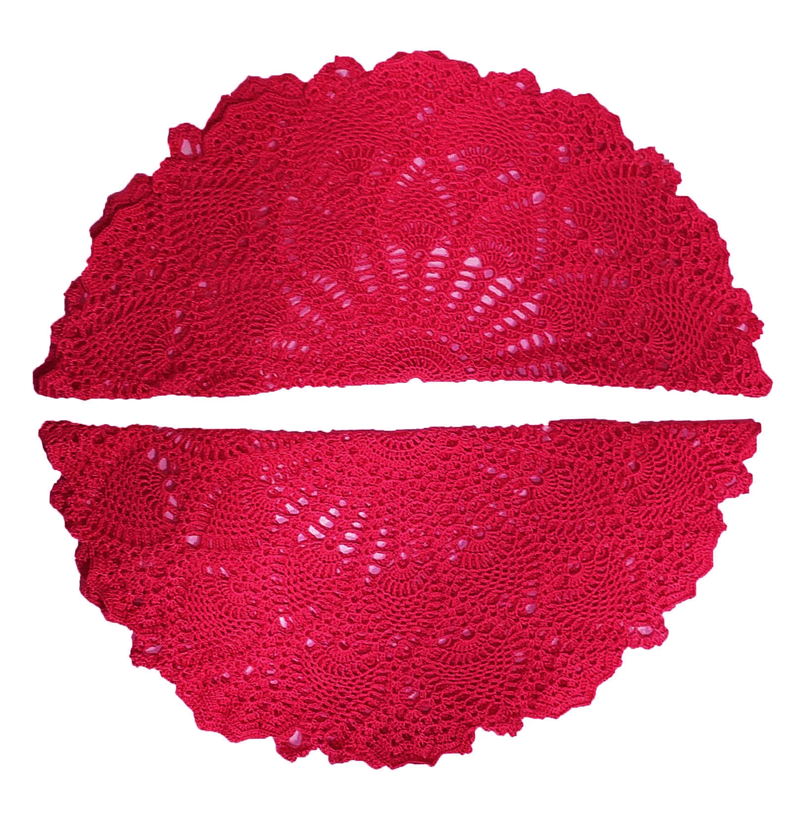 BomHCS Lace Placemats Table Doilies Round Handmade Crochet Doily Kitchen Cup Mug Fishing Mats