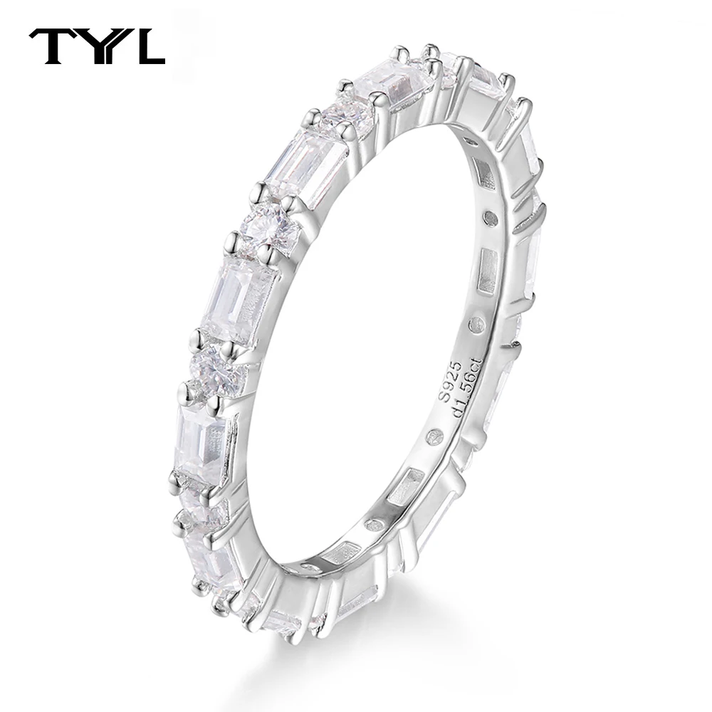

TYYL 925 Sterling Silver Bracelet 5A Cubic Zirconia Chain for Women Wedding Party Jewelry Custom