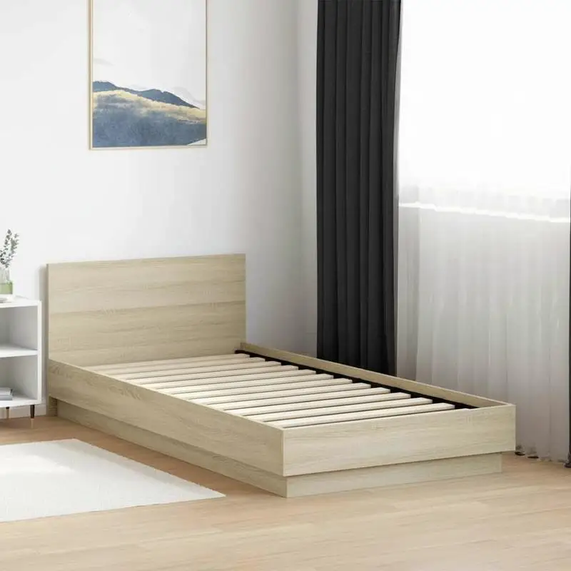 Structure de lit en bois d'ingénierie avec des panneaux de contreplaqué résistants pour un sommeil réparateur : design moderne avec surface lisse et haute résistance à l'humidité.