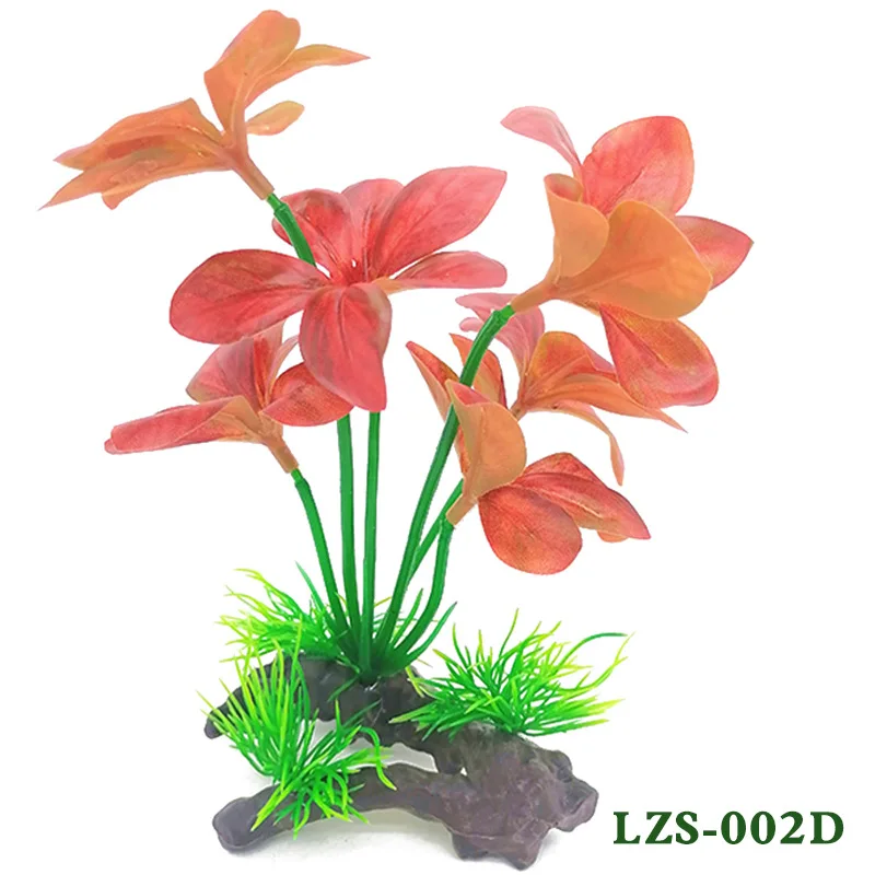 Aquarium Fish Tank Landscaping Aquatic Plants Decoration Simulated Plastic Lotus Fake Cloth Leaf Aquatic Plants Artificial Pl...