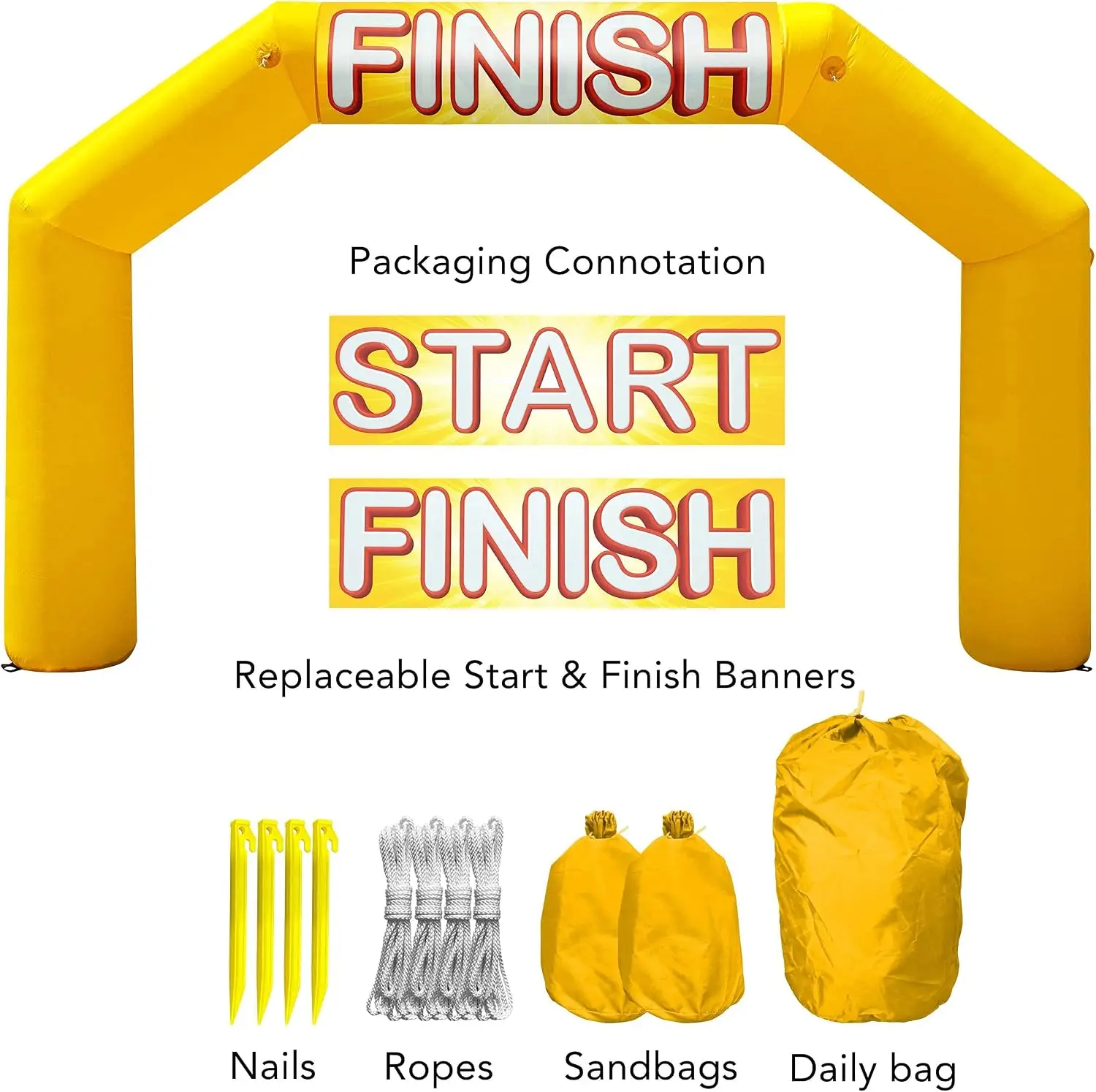 20Ft Inflatable Archway Outdoor Start Finish Line for 5K Race Party Advertising with Blower Home Decor