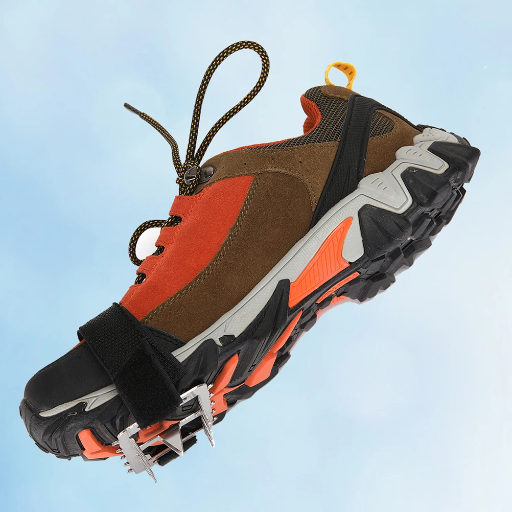 

2PCS Anti-slip Crampons Reinforced 10 Toothed Winter Shoe Cover Silicone Ice Gripper Outdoor Non Slip Traction