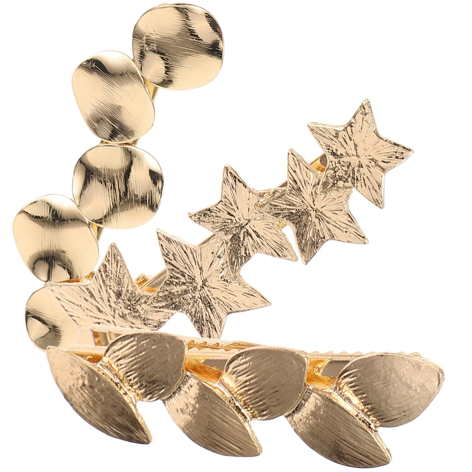 

3Pcs Gold Leaf Hair Clips Vintage-Inspired Metal Hair Pins for Women Small Decorative Clips for Hairstyle Decoration