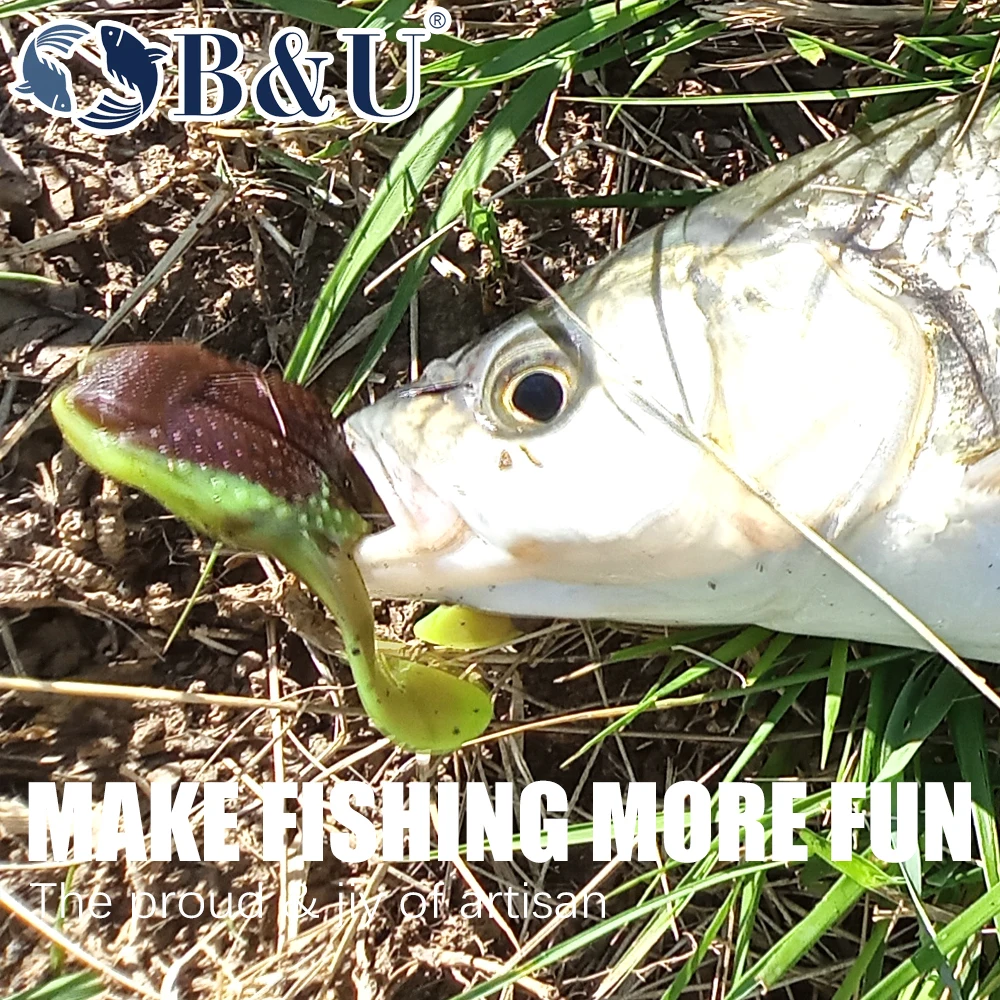 B&U 73mm Schwimmende Weiche Angeln Köder Frosch Köder Forelle Bass Köder Silikon Swimbait Jigging Wobbler Für Hecht Künstliche gummi Köder – Detail 8