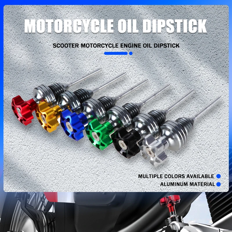 适用于GY6 110cc/125cc踏板车的摩托车发动机机油量尺加注盖封条曲轴箱油位计，适合本田、雅马哈、川崎和铃木车型