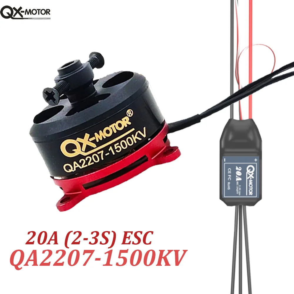 QX-Motor QA2207 Brushless Motor 1500KV With 20A ESC For rc drone Fixed-wing Aeroplane Airplane KT F3P