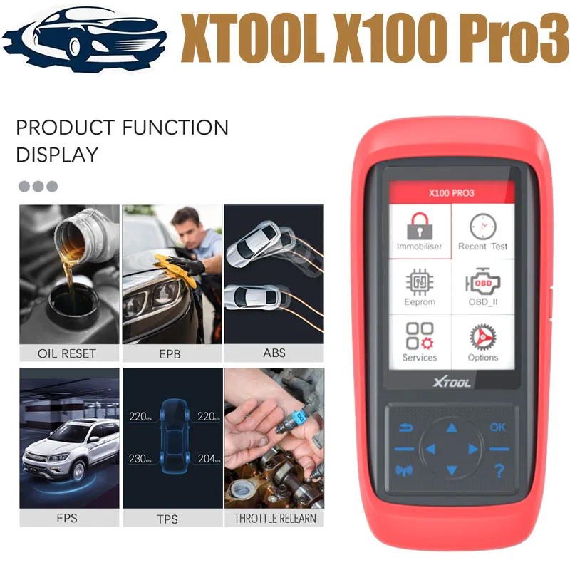 XTOOL X100 Pro3 Professional Key Programmer Car Diagnostics Tools Code Reader 7 Service Lifetime Free Update With EEPROM Adapter