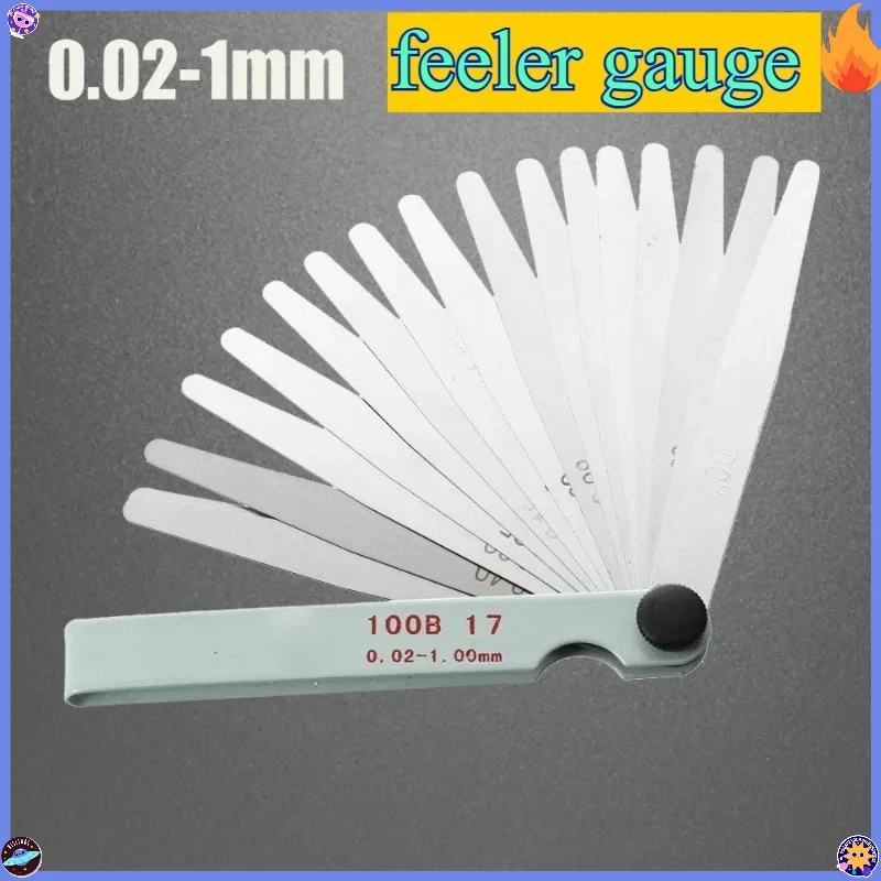 17 شفرات مقياس المحسس متري الفجوة حشو 0.02-1.00 مللي متر أداة قياس القياس لتعديل صمام المحرك #4