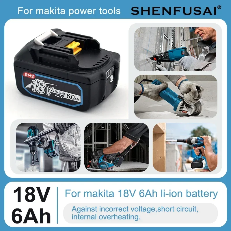 

2024 18650 rechargeable battery pack 5ah/6ah/9ah/12ah 18V lithium-ion battery, suitable for Makita BL1840 BL1850 BL1830 LXT400