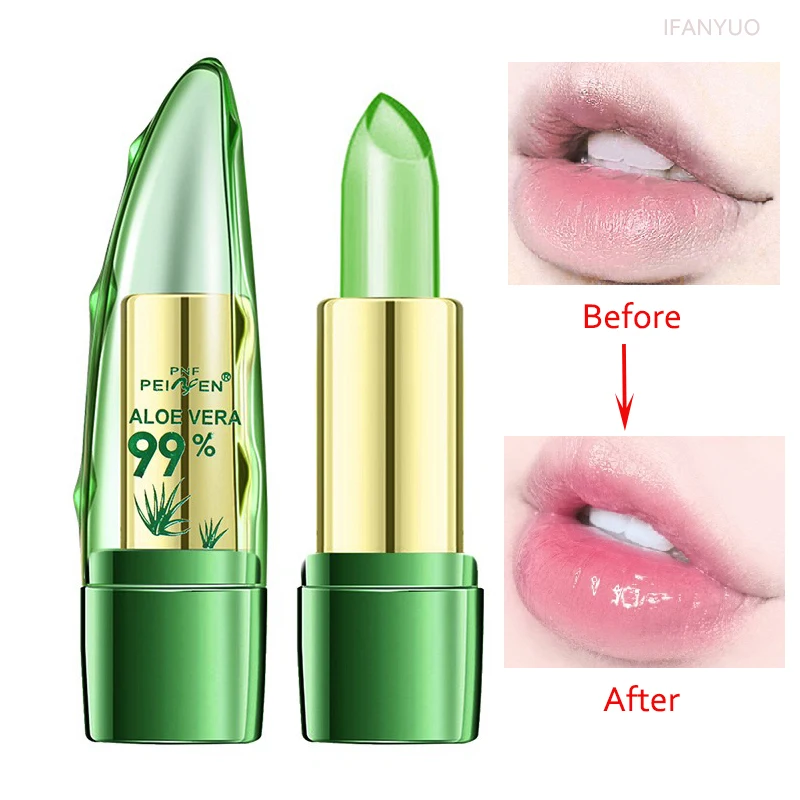 Aloe Vera Lipstick Batom Natural Temperature Change Color Jelly Lip stick Long Lasting Moistourizing Nutritious Lip Balm Makeup view 2