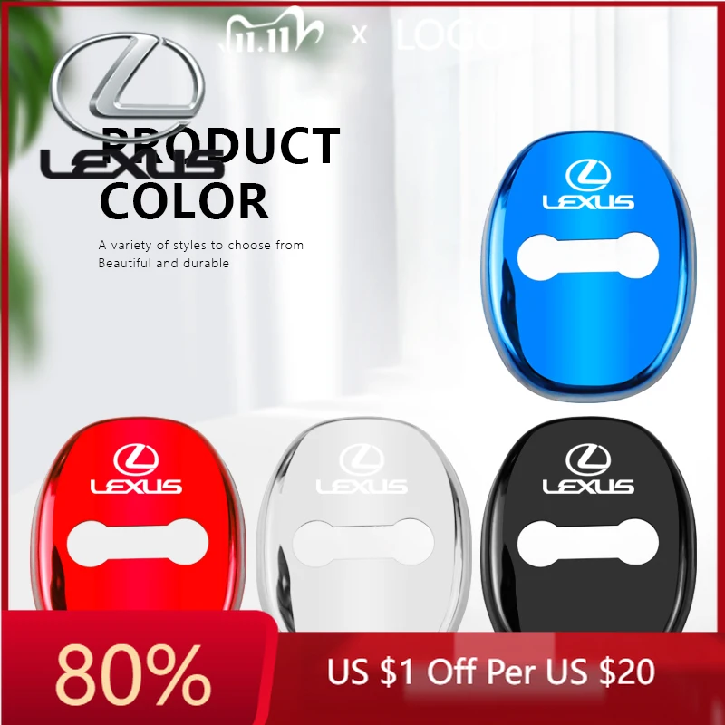 

Горячая новинка 2026: Наклейки для интерьера Lexus F SPORT ES RX NX LS UX IS CT GS RC HS SC TX LBX, 4 шт., из нержавеющей стали, для стайлинга автомобиля, на дверные замки