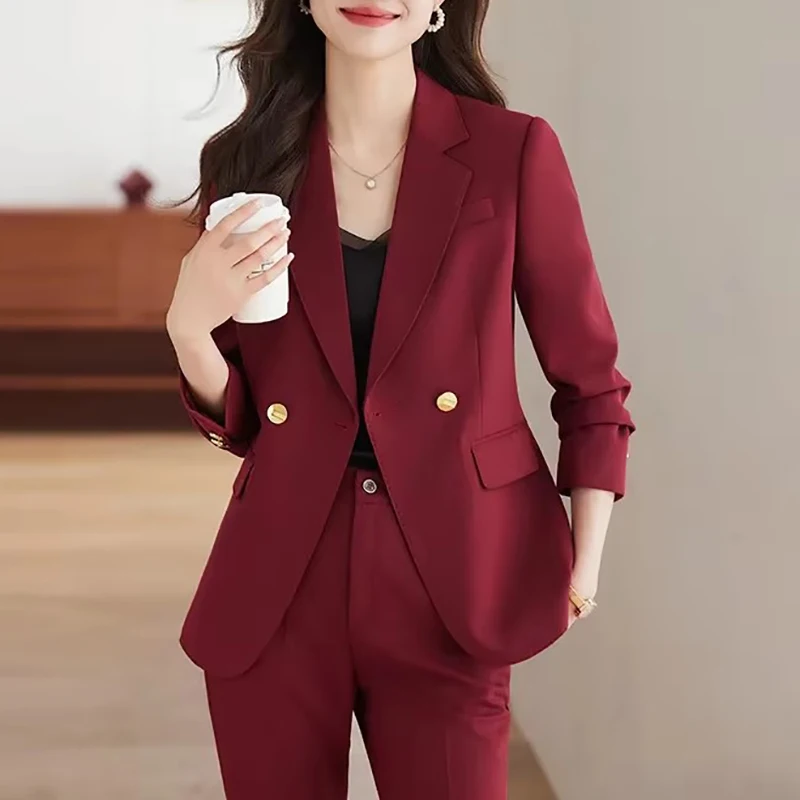 

Elegant Women's Suit Set Casual Workwear Commute Fashion Spring New Style Professional Goddess Style Long Pants Two-piece Outfit