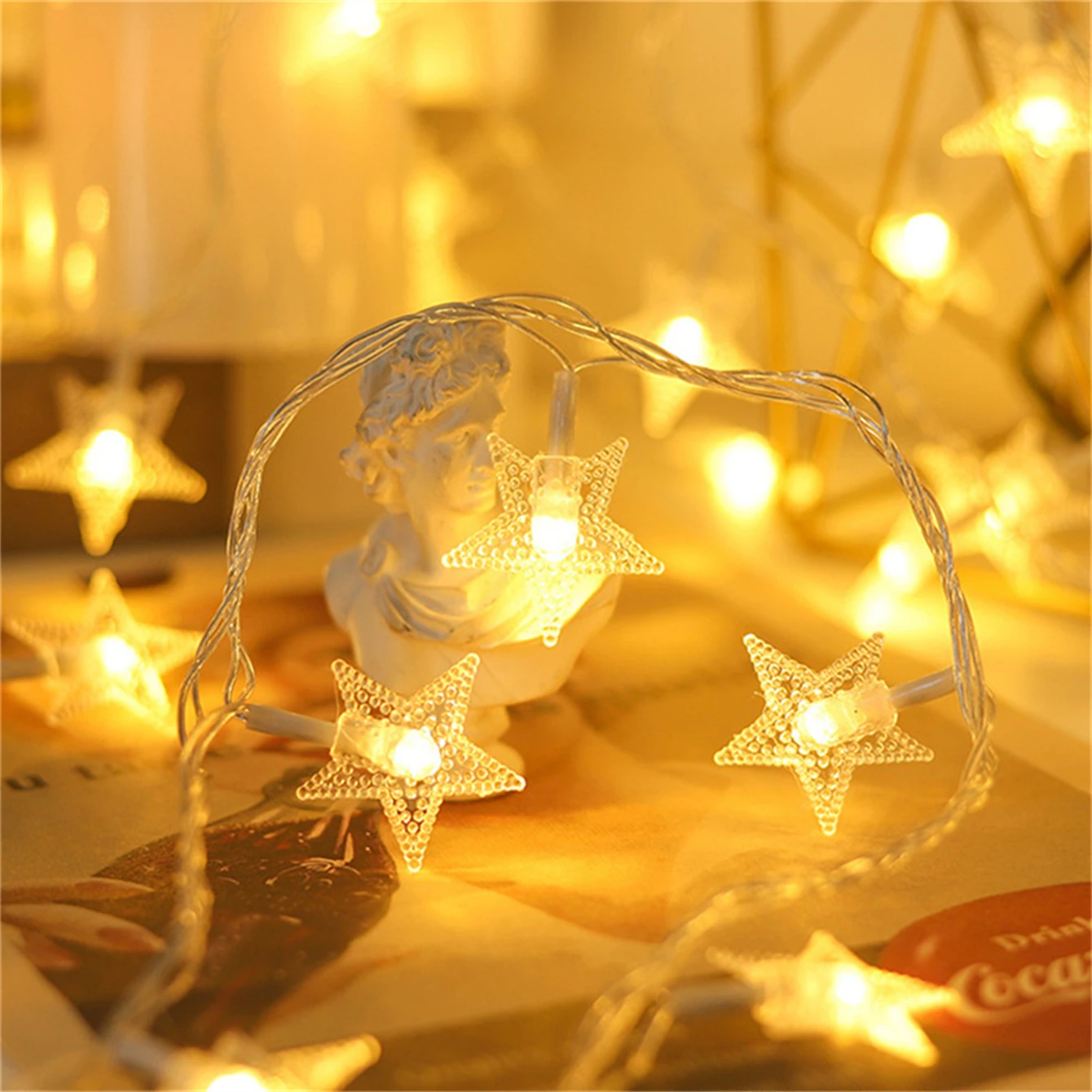 

Battery Powered LED Star String Lights Garland Christmas Wedding Birthday Party Curtain String Fairy Lamps for Room Decoration