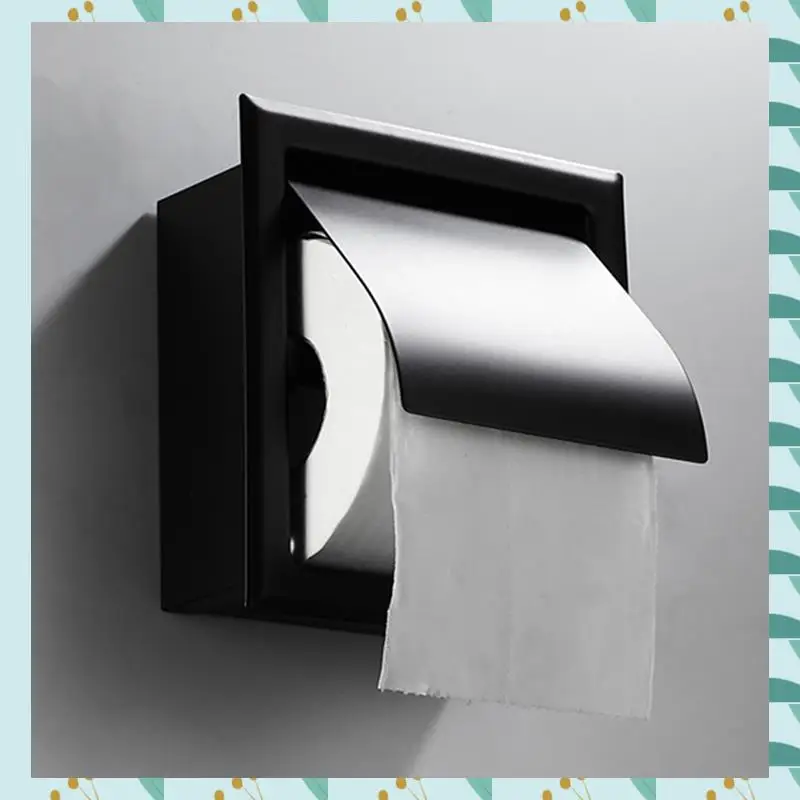 

A71P 2X встраиваемый держатель для туалетной бумаги, двойная коробка для рулонной бумаги из нержавеющей стали для ванной комнаты, настенная полка для хранения бумаги