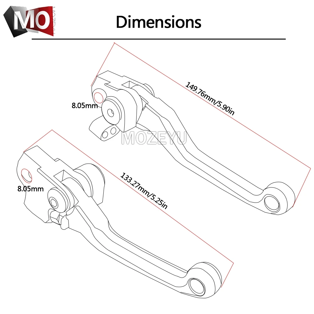 For Yamaha YZF 250 426 450 YZ250F YZ426F YZ450F CNC Pivot Brake Clutch Levers Motorcycle Dirt Bike Motocross