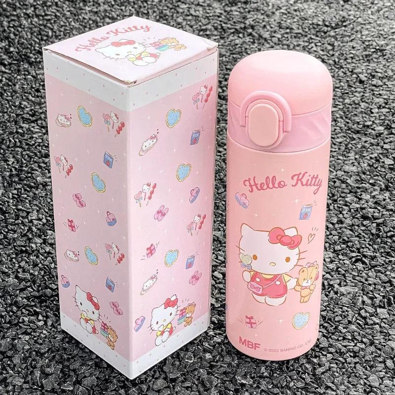420ml Sanrios HelloKittys Vacuüm Cup Anime Knappe Leuke en Draagbare Thermoskan Student Drinkwaterkoker Roestvrij Staal