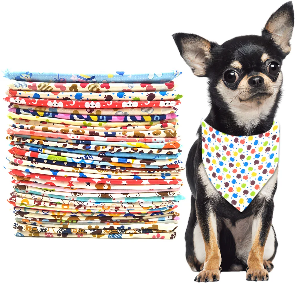 50PCS Dog Triangle Scarf Wholesale Dog Bandana Summer Pet Grooming Accessories For Dogs and Cats Dog Scarf Pet Supplies