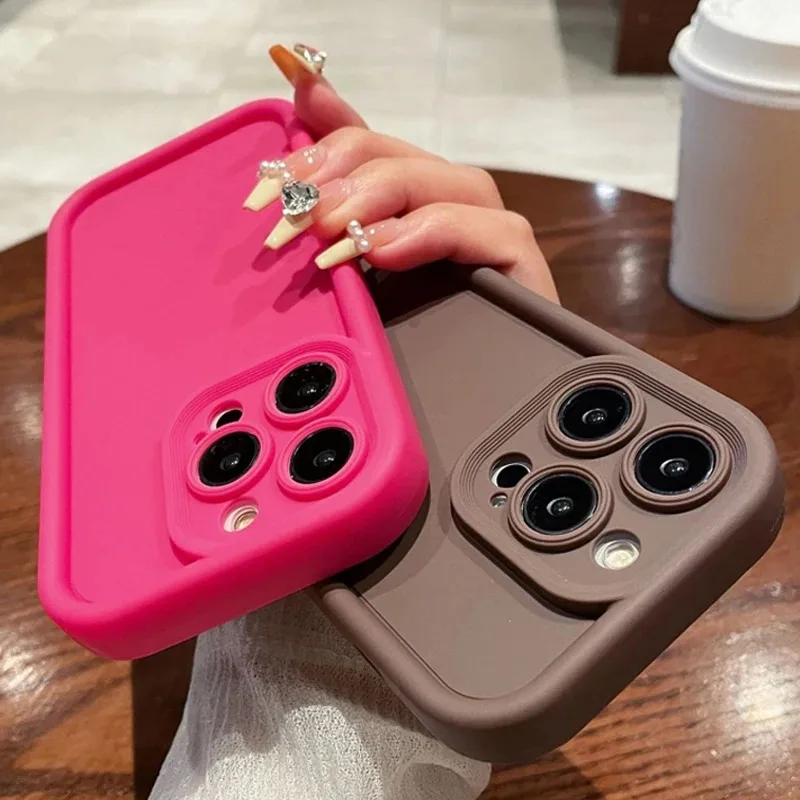 Luxury Candy Color Soft Phone Case For iPhone 15 14 13 12 11 Pro Max 14 15 Plus Mini X XR XS Max 7 8Plus Shockproof Bumper Cover