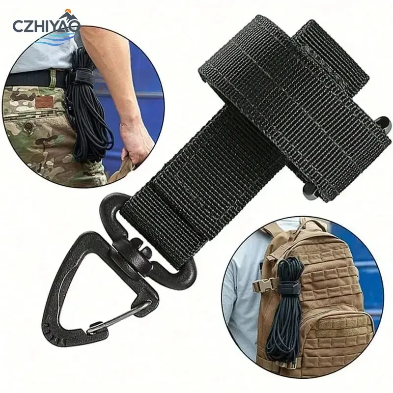 

CZHIYAO 3/6pcs Outdoor Tactical Equipment Nylon Webbing Eagle Beak Hook Climbing Buckle Key Hanging D-shaped Backpack Belt Strap
