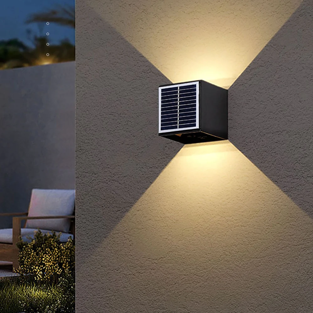 8W LED Solar Wall Lamp Outdoor Adjusting The Beam Angle IP65 Waterproof Modern minimalism Style Garden Yard Fence Decor Lights