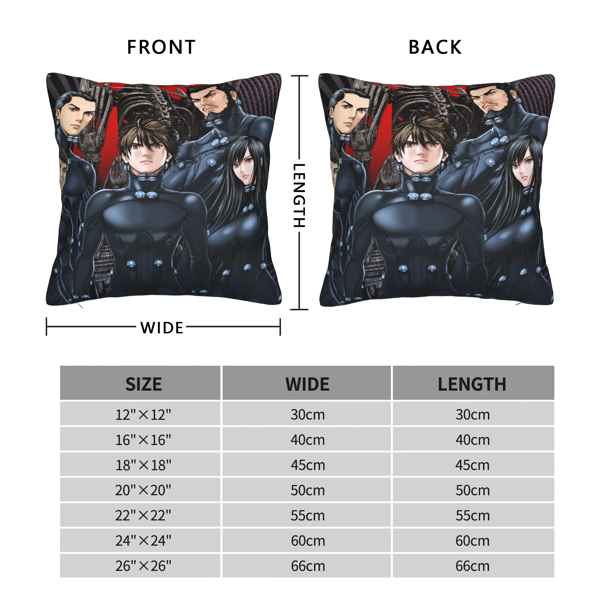 Pillow Case Japanese Anime Gantz Soft  Pillow Cover For Sofa Bedroom Home Decor Vintage Pillowcases