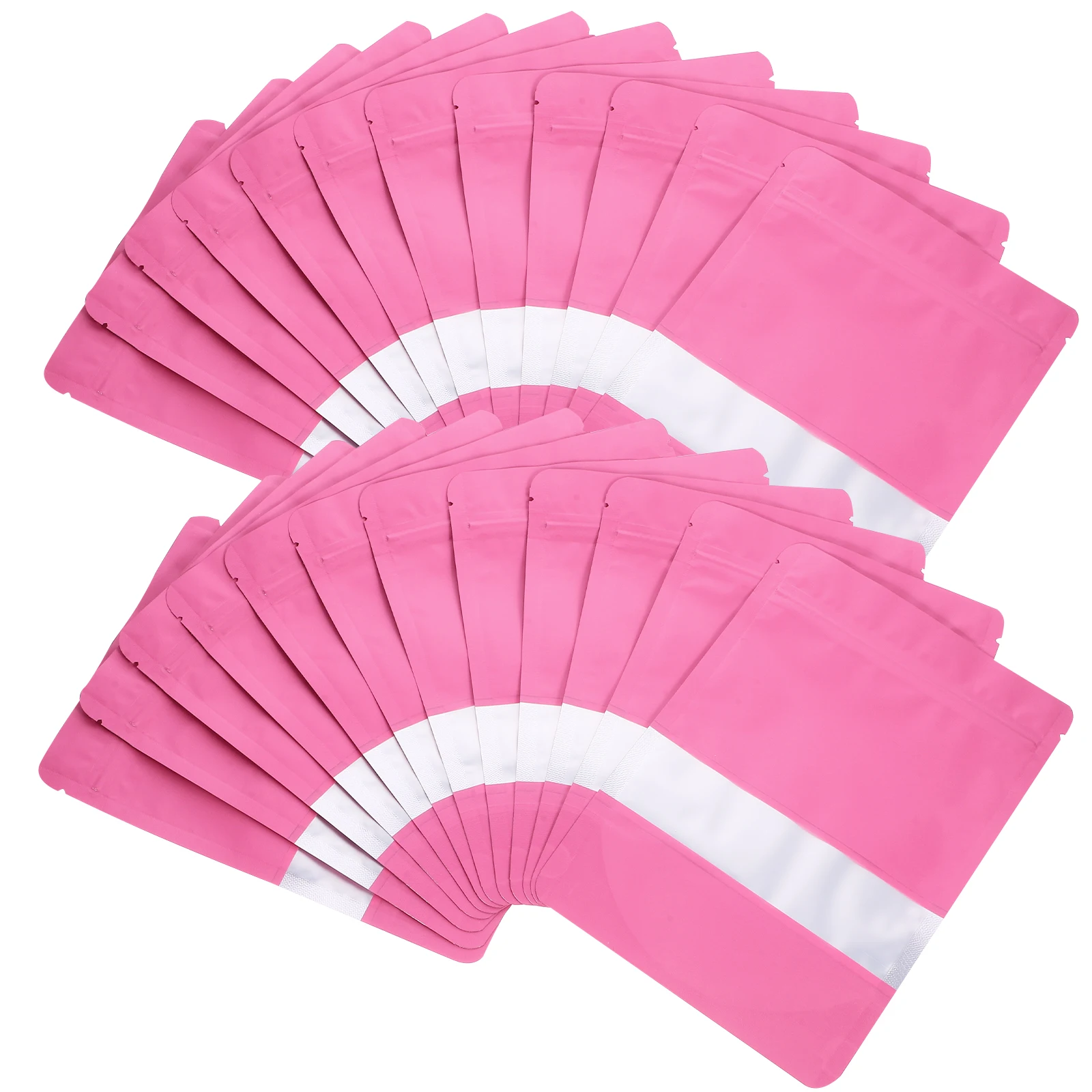 

50pcs Pink 14x20 4 Food Bag Self Sealing Pouch Storage Coffee Beans Tea Nuts C y Sugar Resealable Lightweight