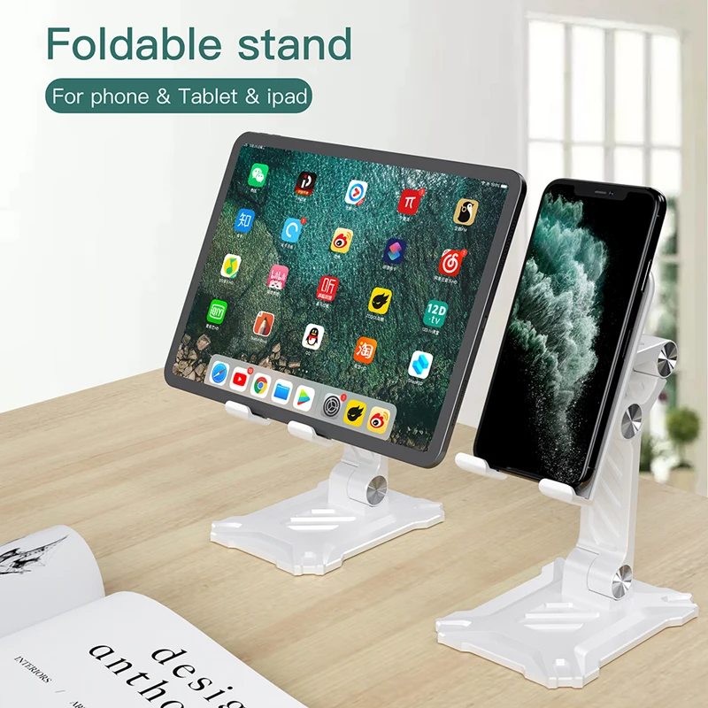 Metal Desk Phone Holder For iPhone iPad Xiaomi Adjustable Desktop Foldable Tablet Holder Cell Phone Stand Universal New