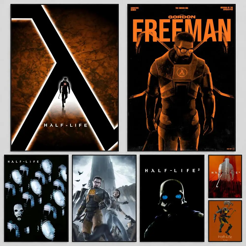Game Half Life Valve Poster Self Adhesive PP Wall Art HD Gaming Room Bedroom Living Room Decor Apartment Gift