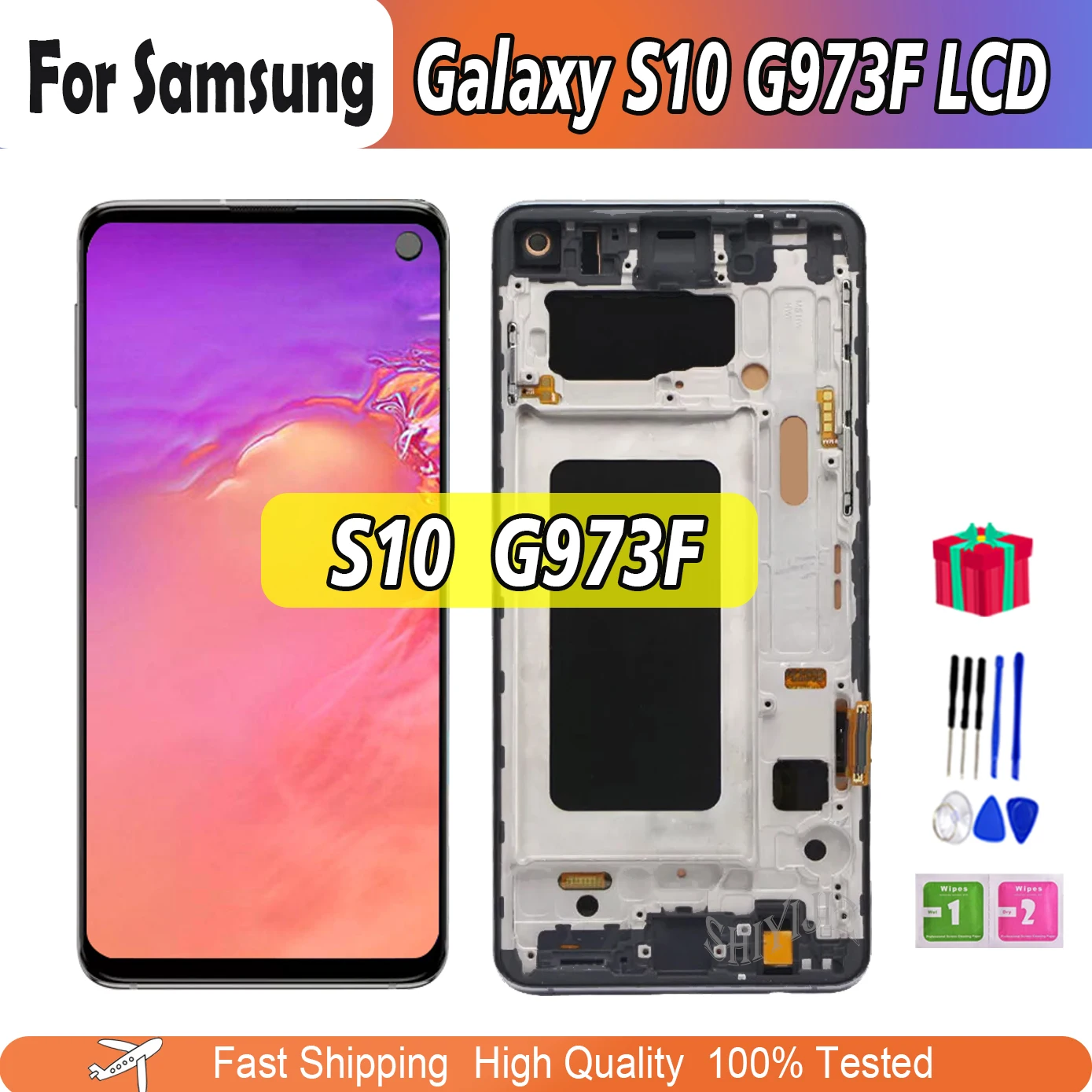 

AAA+ Quality Oled2 Lcd For S10 LCD Display with Frame For Samsung Galaxy S10 G973F/DS G973 G973U SM-G973 LCD Touch Screen Tested