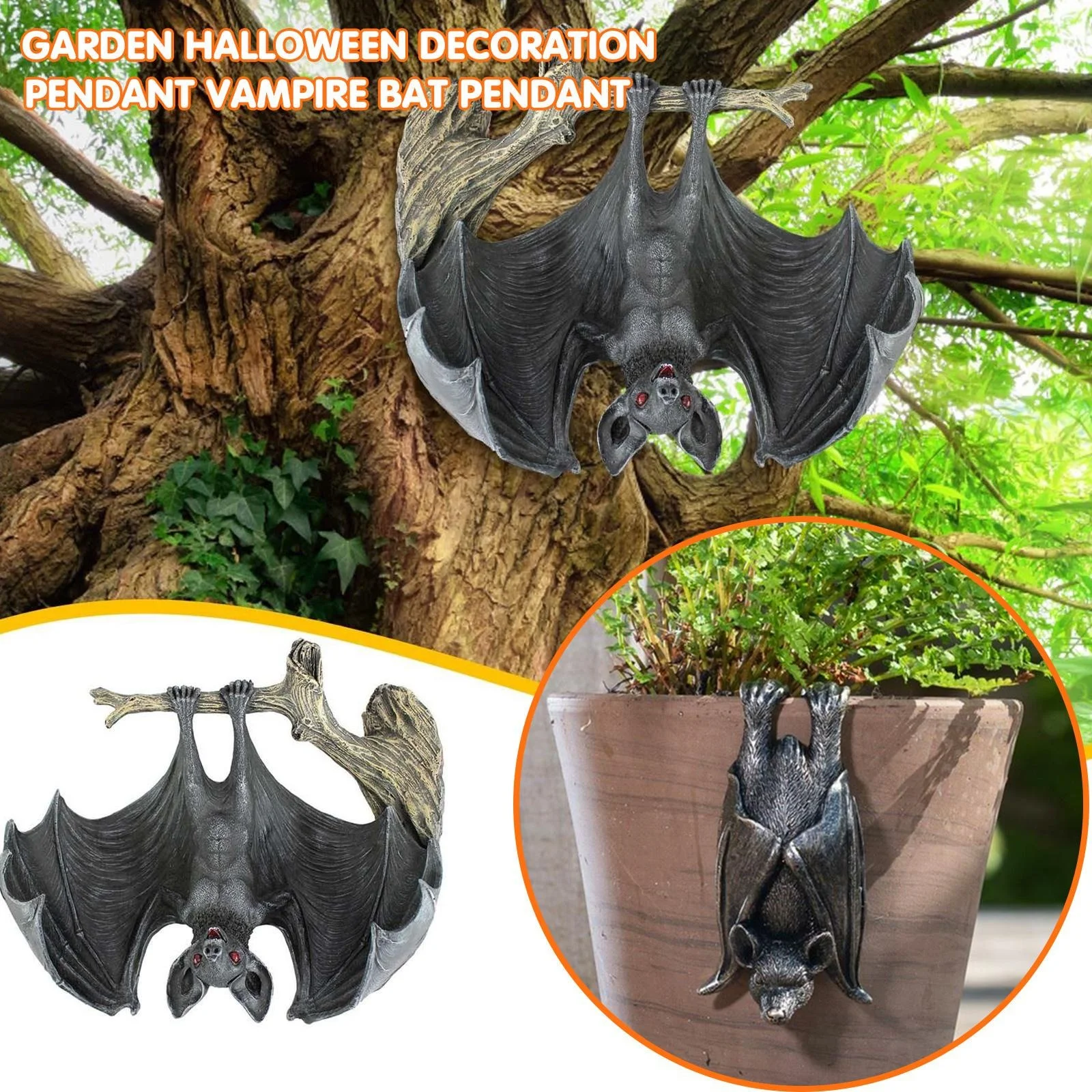 

Halloween Theme Garden Home Decoration Bat Pendant Night Devil Monster Bat Statue Gift Garden Courtyard Outdoor Decoration