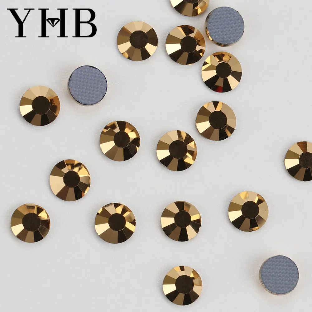 YHB Crystal Aurum 00030 Aur Loodvrije Hotfix Non-Hotfix Strass Steentjes Voor Bruidsjurken Tassen Kristal Steen Cristales DIY Sieraden