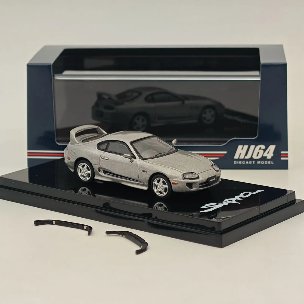 1/64 Hobby Japan For SUPRA RZ JZA80 GENUINE CUSTOMIZED VER with ActiveSpoiler HJ643042S Diecast Models Car Collection Auto Toys