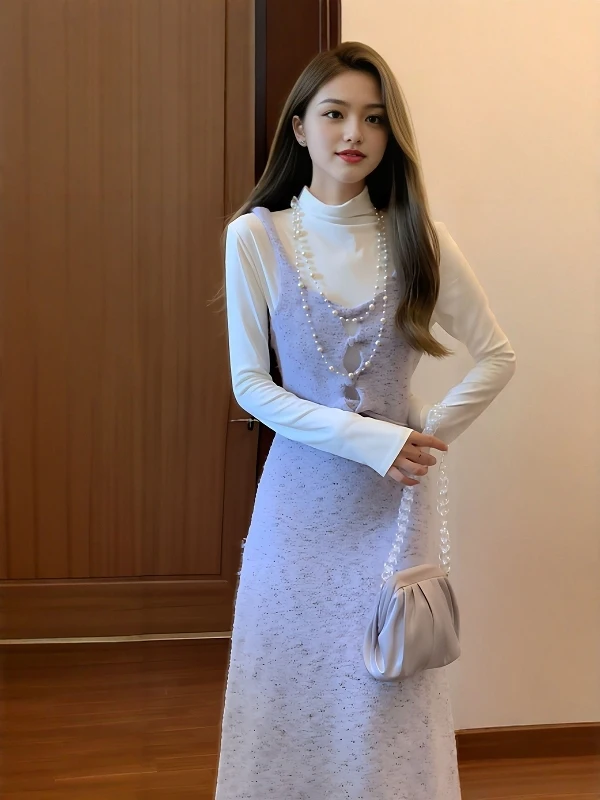 

Уникальный фиолетовый комплект из топа-жилетки и юбки, антивозрастной, модный французский стиль, весенний, 26, для женщин