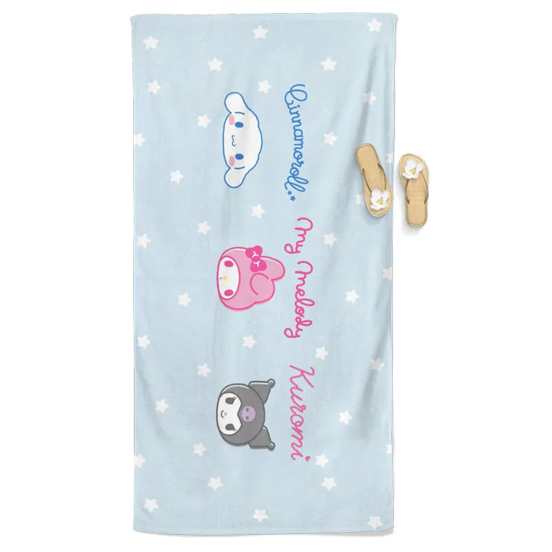 Sanrio Kawaii HelloKitty пляжное полотенце Cinnamoroll My Meloody мультфильм милый хлопок Ins аниме быстросохнущее Впитывающее длинное полотенце подарок