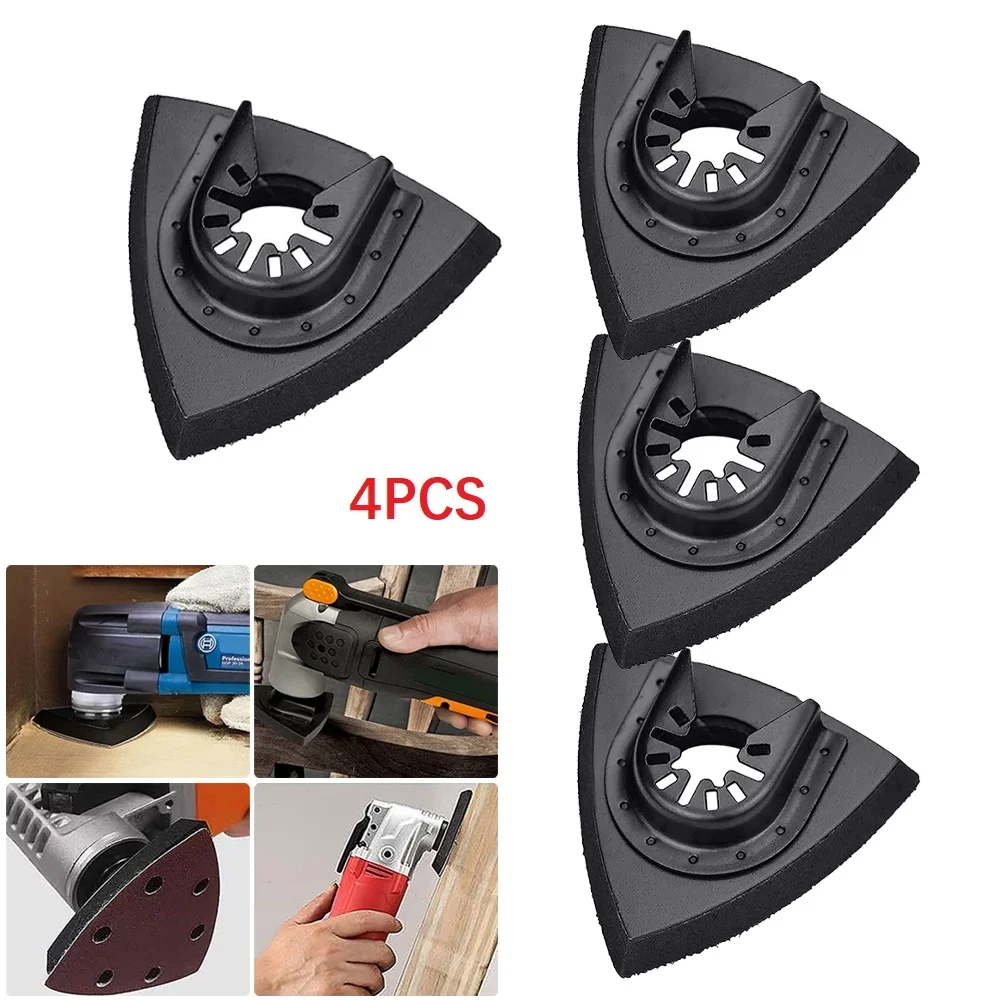 High Quality New Attachment Sanding Pads Sandpaper Triangle 4pcs Abrasives Accessory Commercial Multi-function