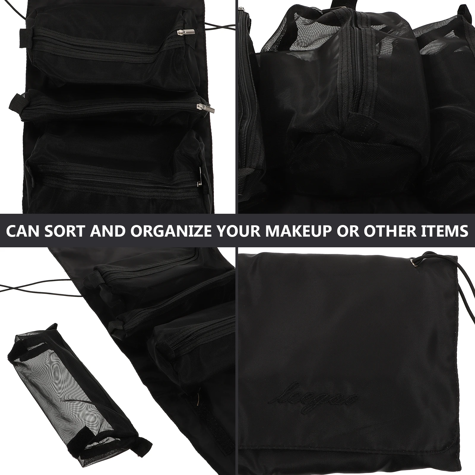 

Travel Organizer Large Capacity Bag Toiletry Foldable Detachable Makeup Kit Clear