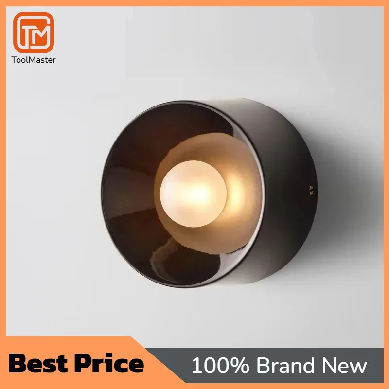 

[Hot Sale]Nordic Industrial Style Wall Light Bedroom Aisle Simple Round Light Emitting Diode Modern Designer Wall Light Emitting