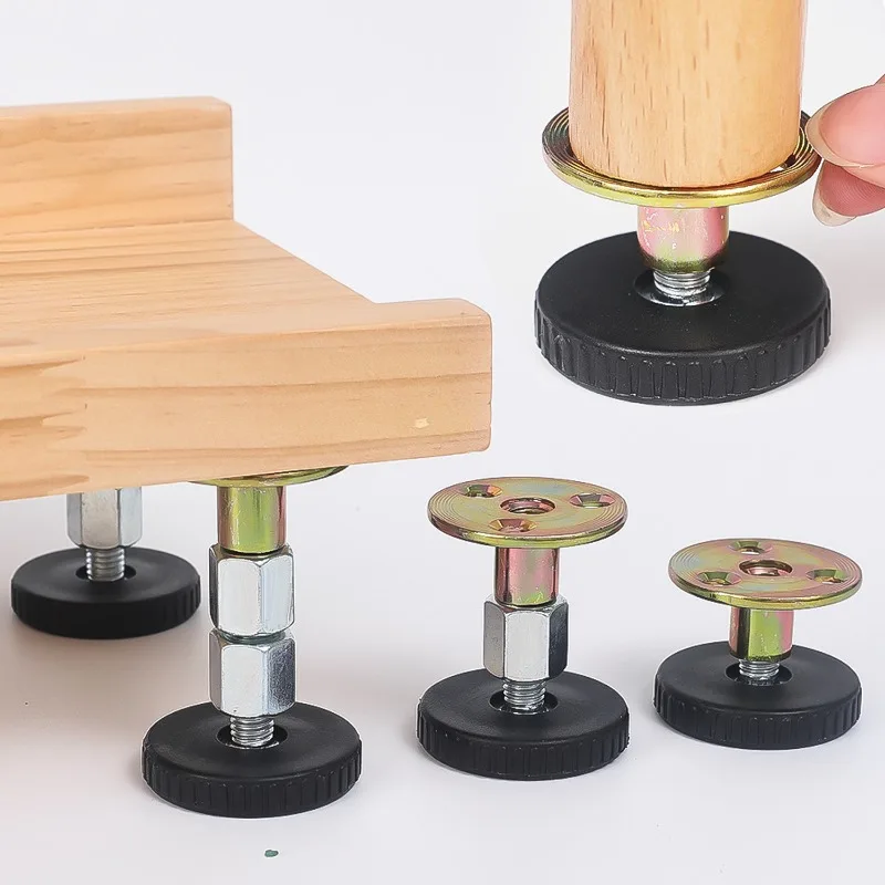 4/1 Buah Alat Penyangga Ranjang, Perangkat Keras Berulir yang Dapat Disesuaikan, Penahan Rak Buku, Kabinet, Sofa, Penopang Sandaran Kepala yang Stabil dan Terpasang