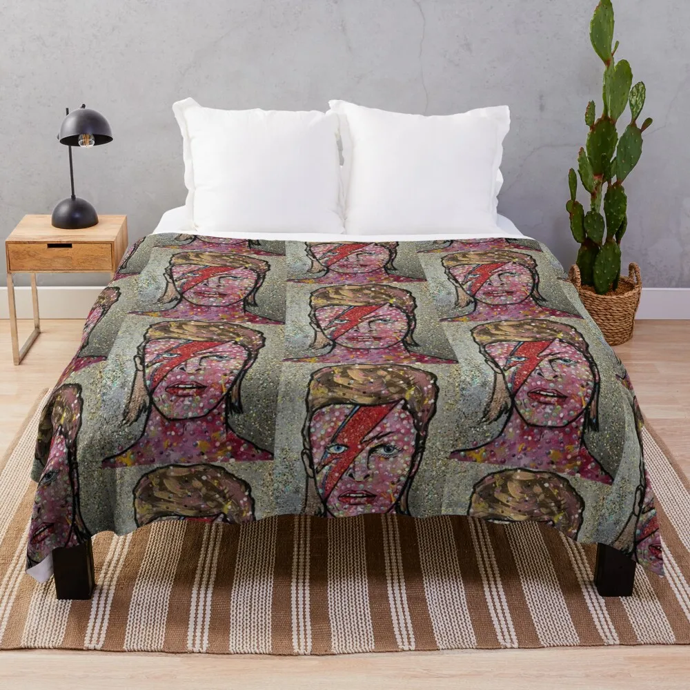 Bowie Throw Blanket cosplay anime Decorative Beds Blankets