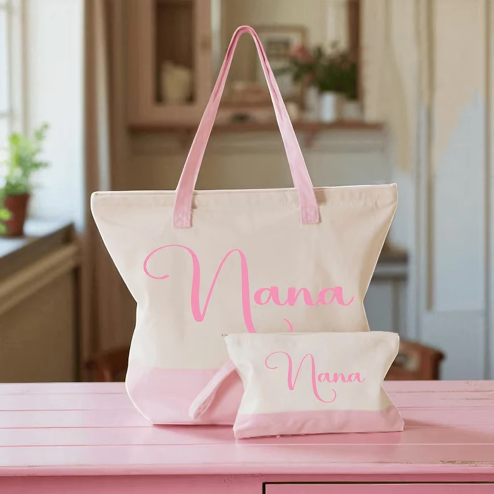 Lobby Canvas Tote Bag Custom Mom Quote Print Guest Parent Teams Indoor Event Daily Travel Item Storage Gift