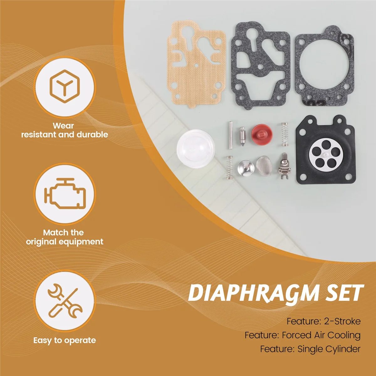 10 SETS Carburetor Repair Kit for 40-5 44-5 32 34 26 Brush Cutter Grass Trimmer Replacement Parts