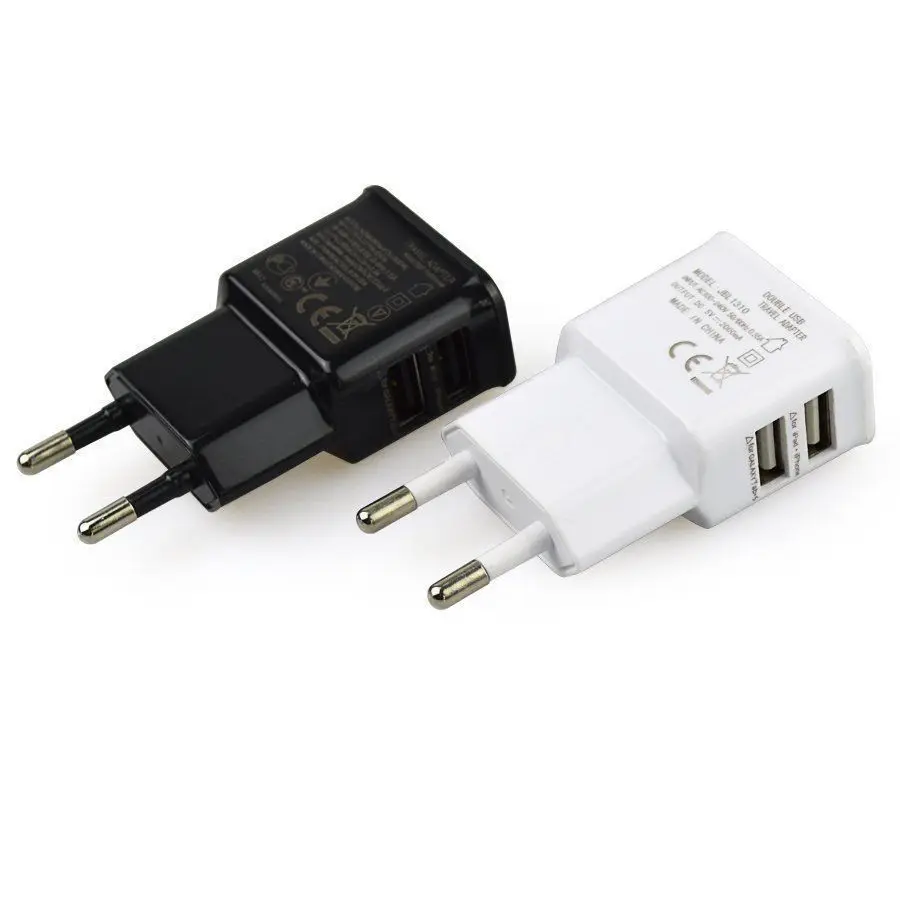 EU-Stecker 5V Dual-USB-Universal-Handy-Ladegeräte Reise-Ladegerät Adapterst ecker für iPhone Samsung Xiaomi Huawei